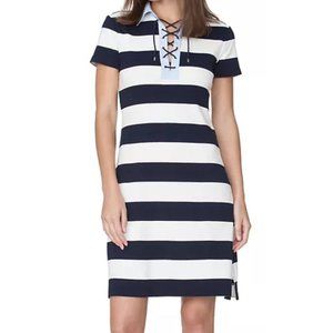 Chaps Striped Polo Dress Size XL Nautical Preppy Dress